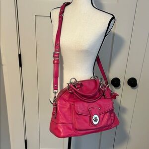 Coach Fuchsia Leather Shoulder Bag